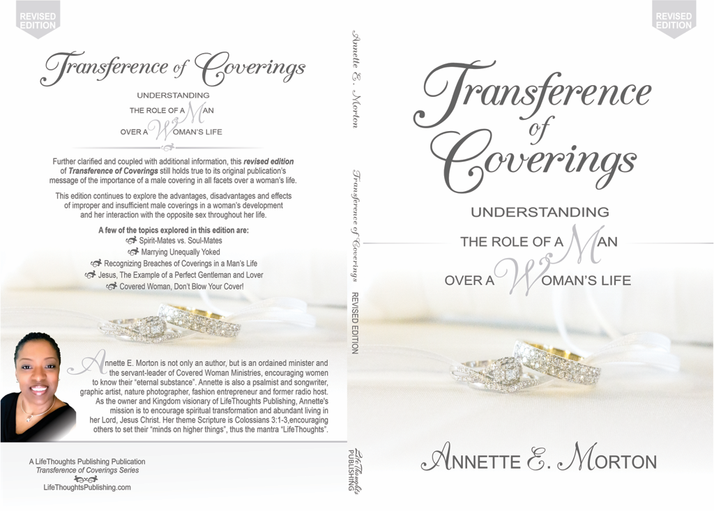 Picture of Transference of Coverings Revised Edition book cover, white with diamond wedding rings anf dark writing
